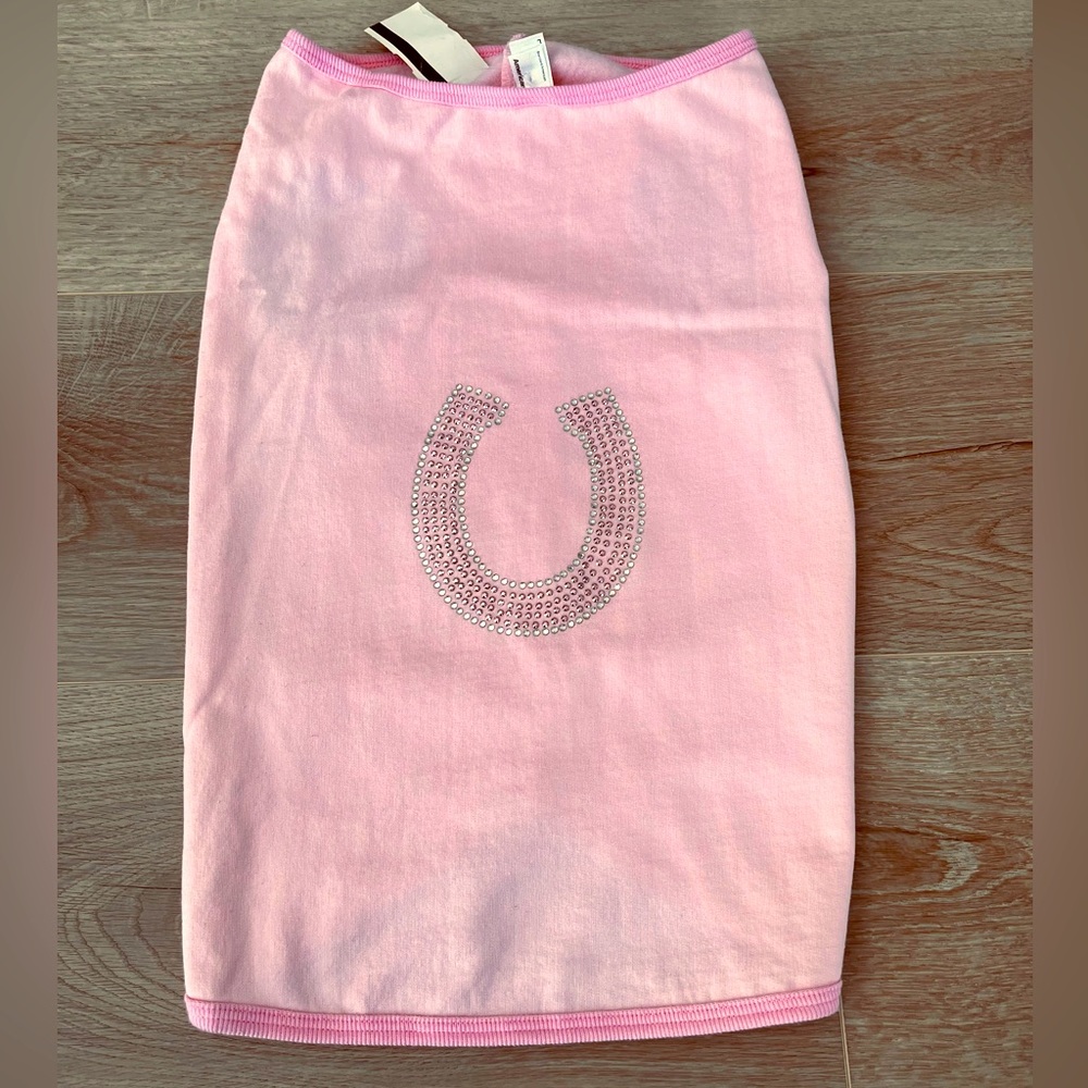***SALE***NWOT Custom Rhinestone/Rhinestud Lucky Horseshoe Doggie Tee